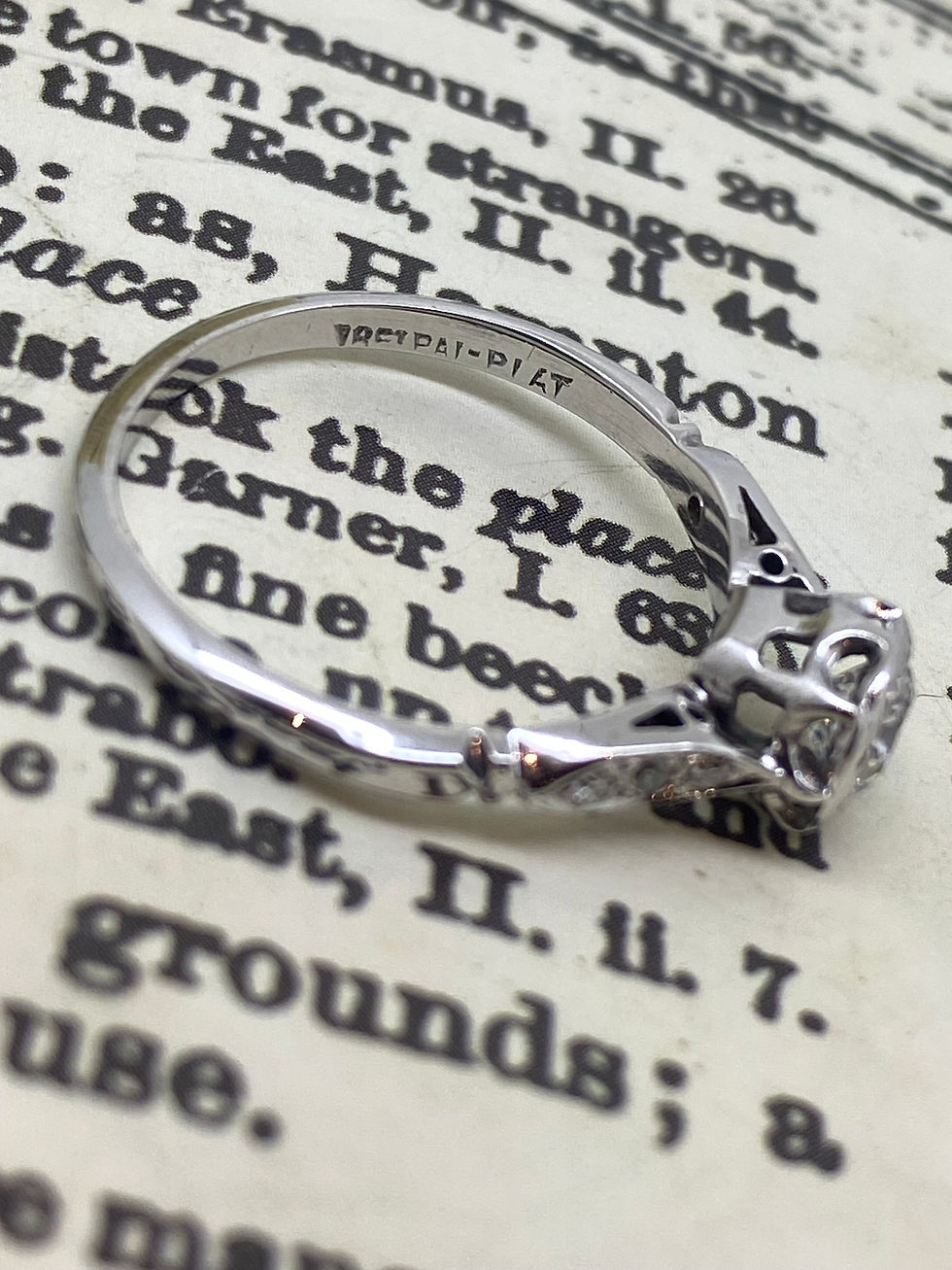 Thumbnail: An Art-Deco 0.65ct Old European Cut Diamond Solitaire 18K Gold & Platinum Ring