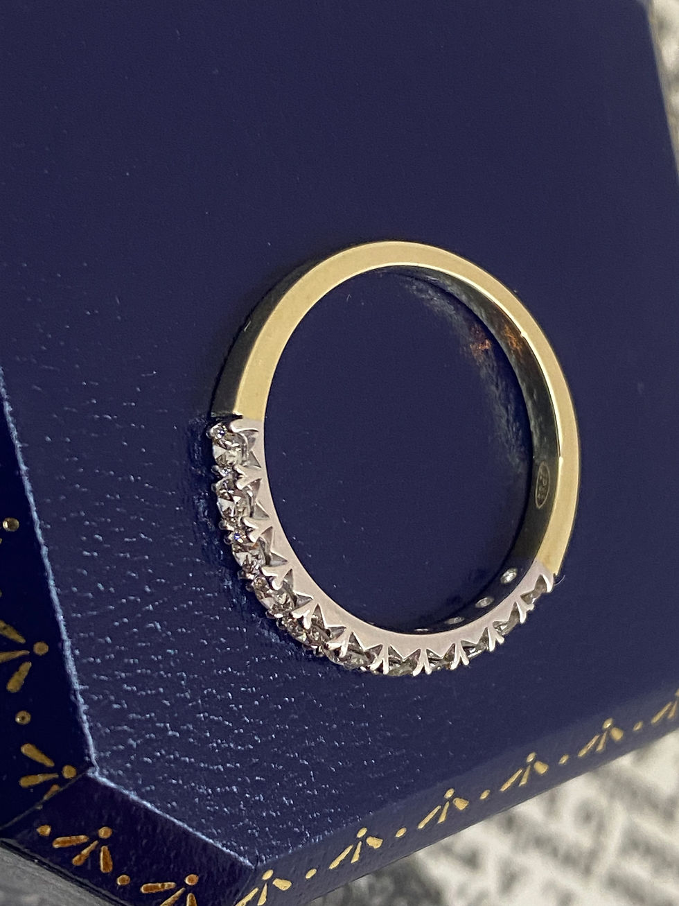 Thumbnail: 11-Stone Diamond (Fishtail Set) Half-Eternity Band in 9K Gold by Paul Bram