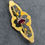 Thumbnail: Antique Art-Nouveau c1900's 15K Gold & Oval Garnet 34mm Brooch.
