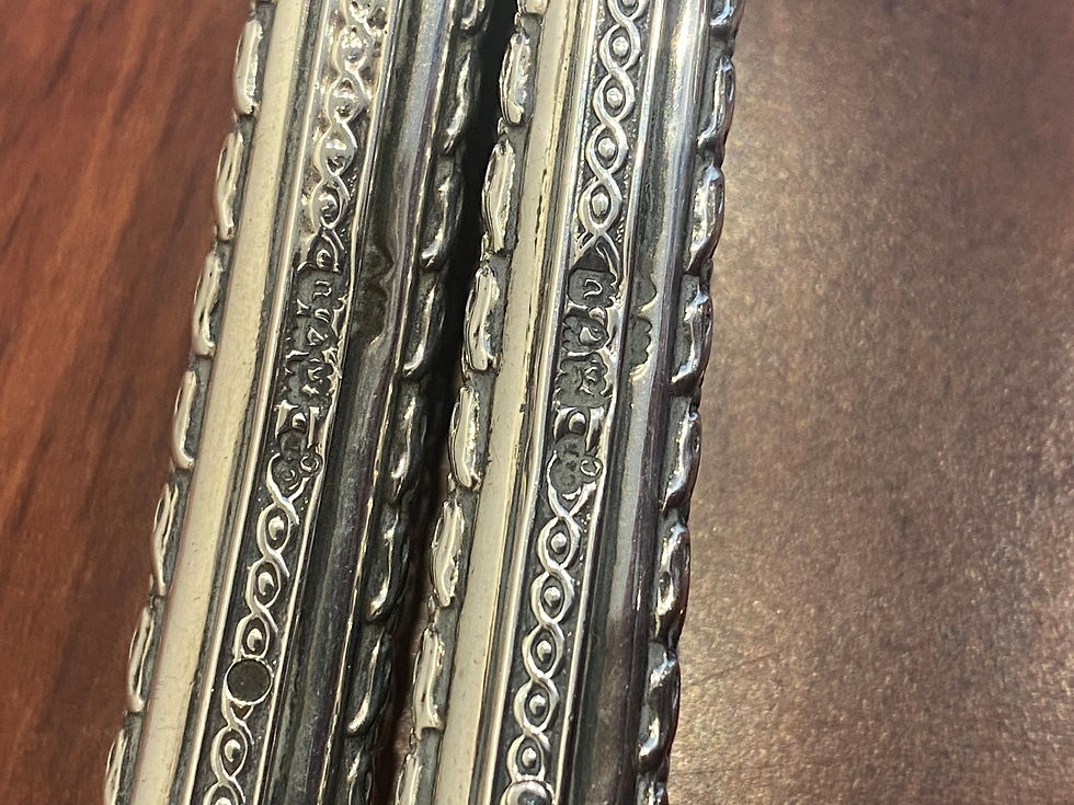 Thumbnail: Edwardian English Silver Tortoiseshell Shoe Horn Button Hook by W. Comyns & Sons