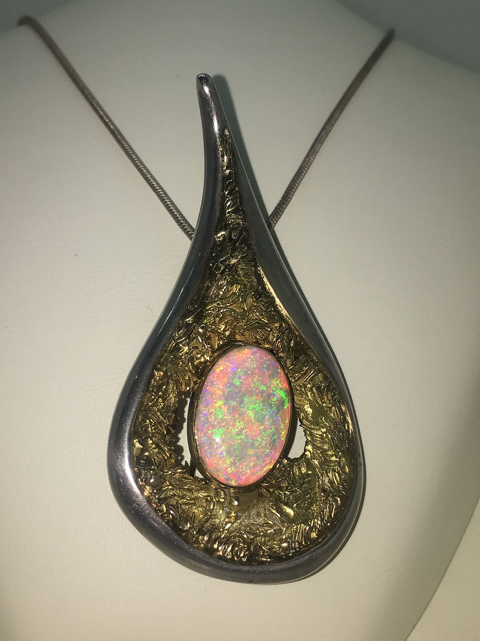 6.00ct Solid Opal Pendant/Brooch in Sterling Silver by Tor Schwanck