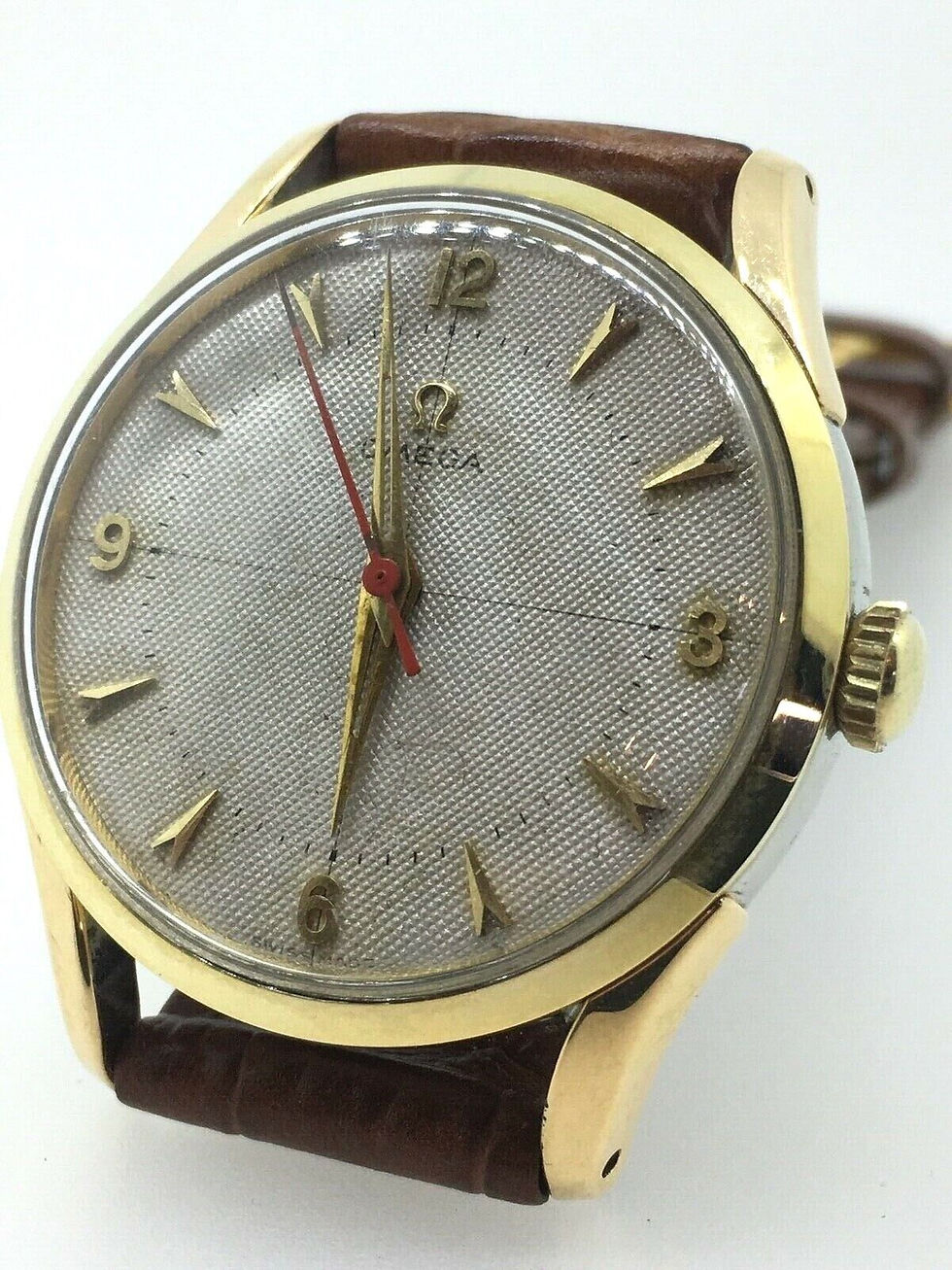 Thumbnail: Fine & Rare Gold on Steel HoneyComb Dial OMEGA Watch. Cal 283. Ref: 2640-7SC