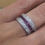 Thumbnail: Art-Deco Platinum Burmese Ruby, Sapphire Diamond Reversible Swivel Eternity Band