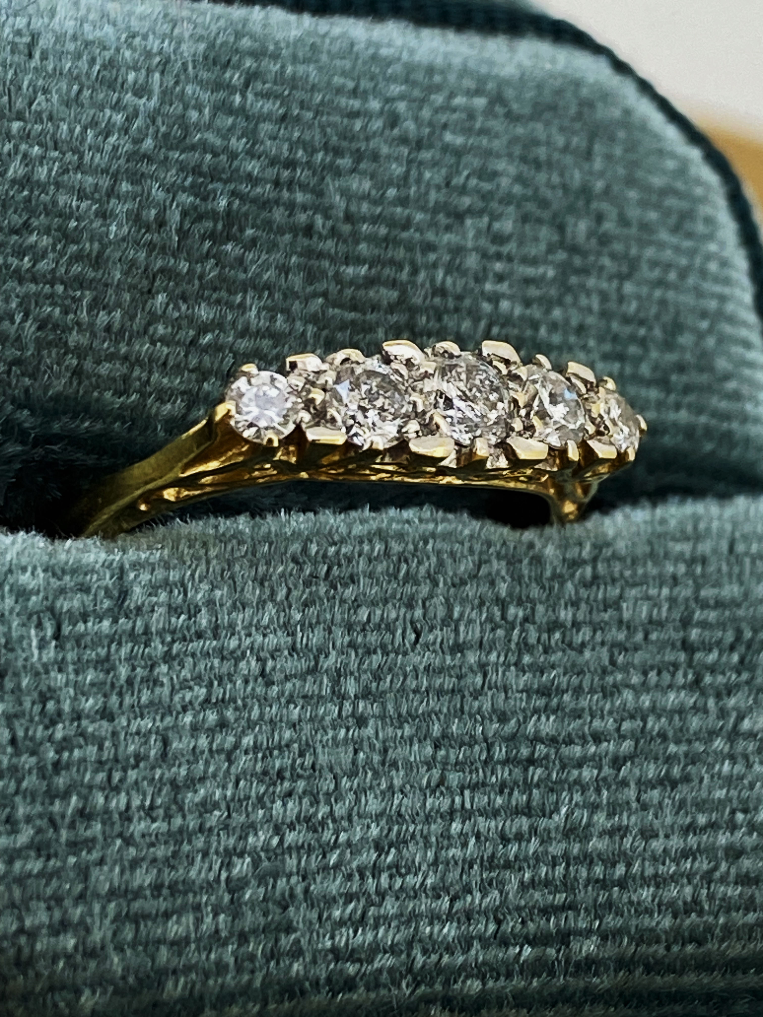 Art-Deco Style Five-Stone Diamond (0.65ct) Half-Hoop Ring