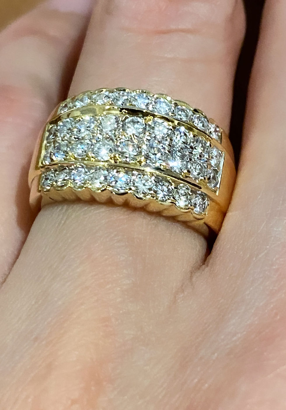 Thumbnail: 1.80ct Natural Diamond (G/VS) Cluster Retro Cocktail Ring in 18K Yellow Gold