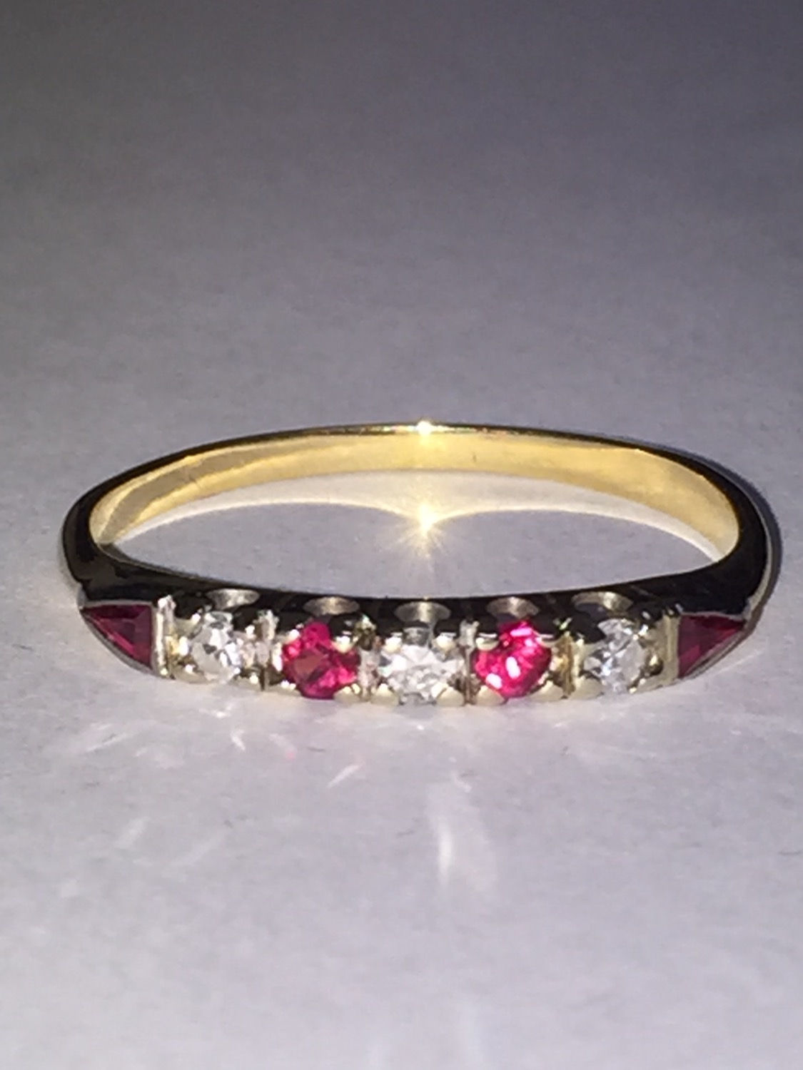 Ruby & Diamond Half Hoop Band