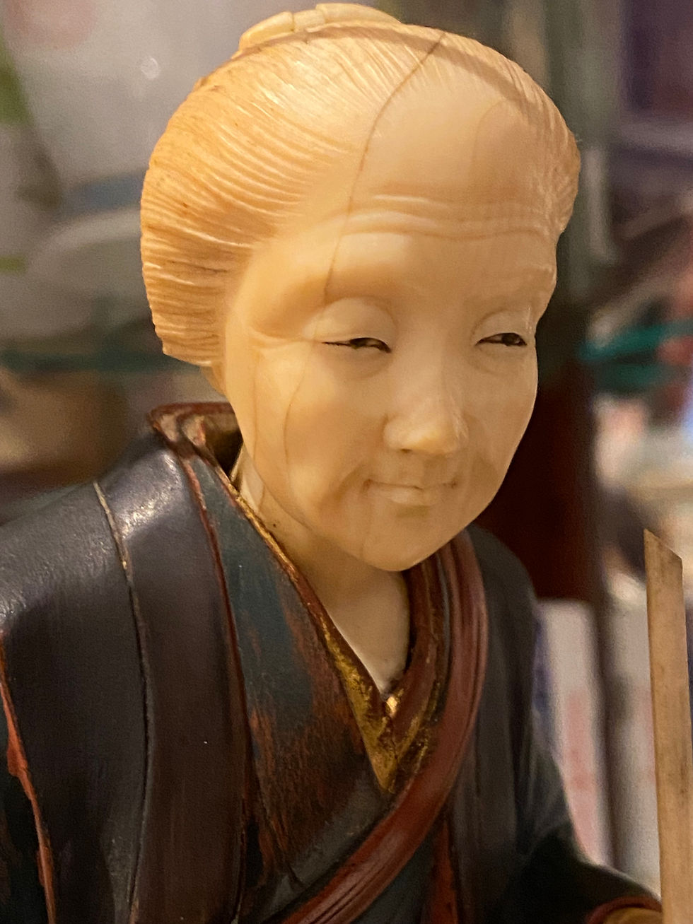 Thumbnail: Antique Japanese Lacquer Wood Okimono, signed Ryuichi, Meiji Era, c1890.