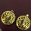 Thumbnail: Multi Gem -Garnets & Diamonds - Flower 14K Yellow Gold English Locks Earrings