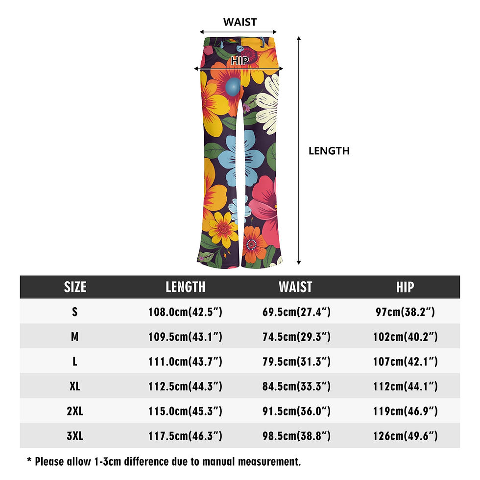 Thumbnail: Vintage 80s Floral Print Flare Pants for Women – Elegant High-Waist Bell Bottoms