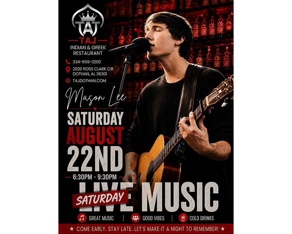 Saturday night live music with Mason Lee