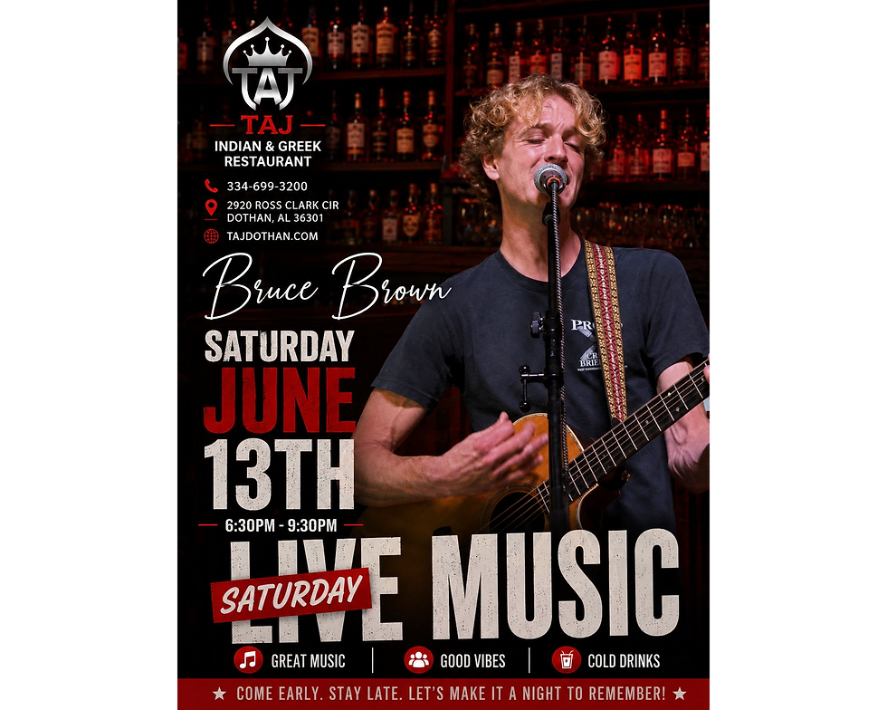 Saturday night live music with Brue Brown