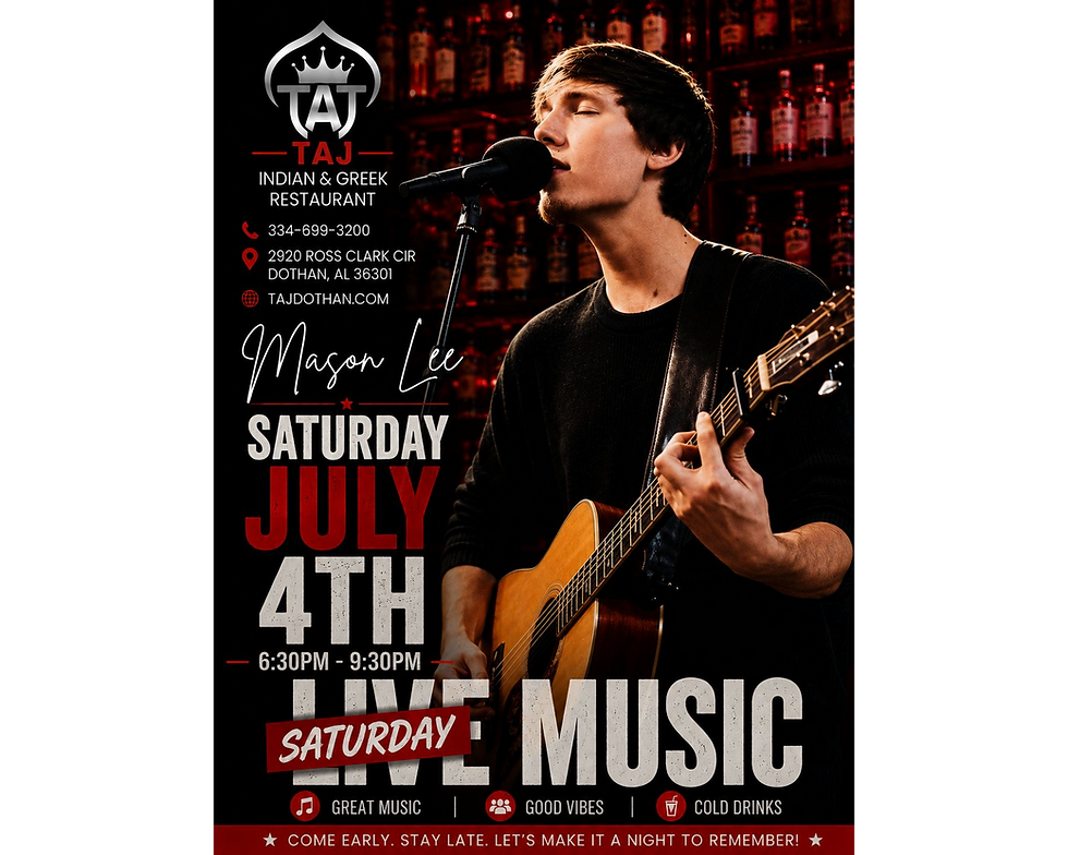 Saturday night live music with Mason Lee
