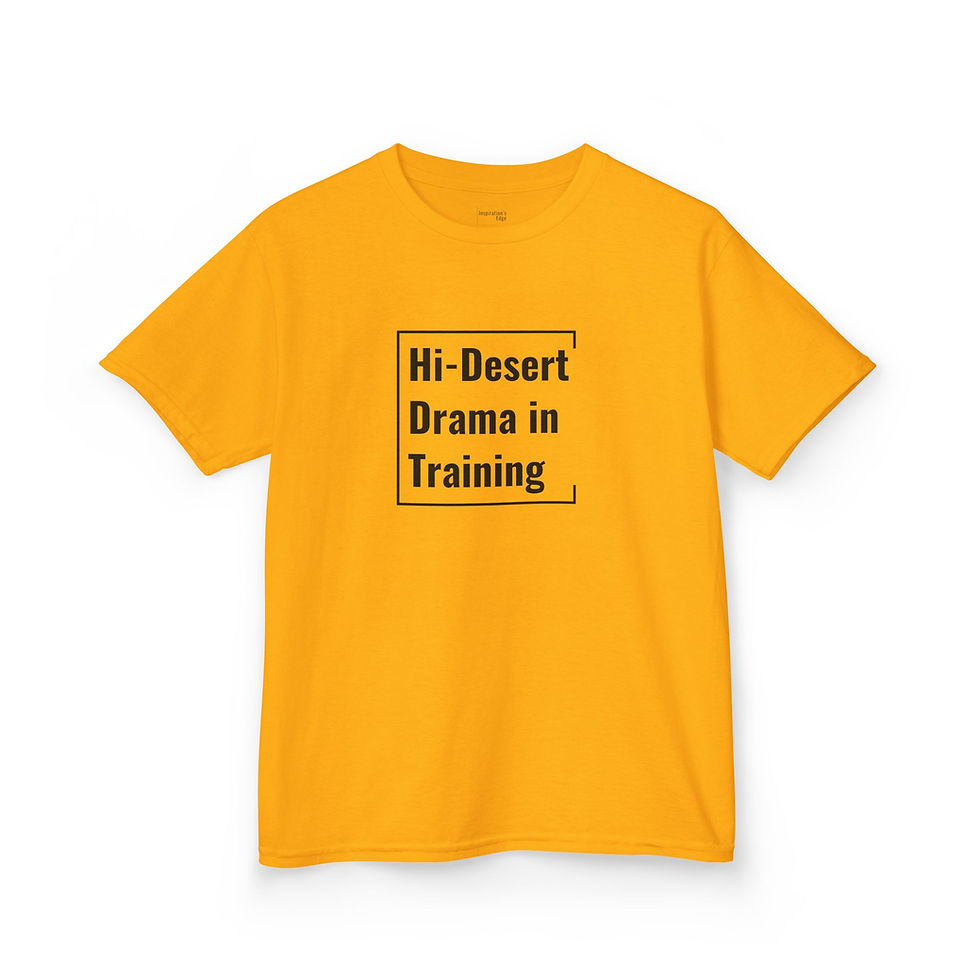 Thumbnail: Kids Tee | Hi-Desert Drama in Training (Black Lettering)