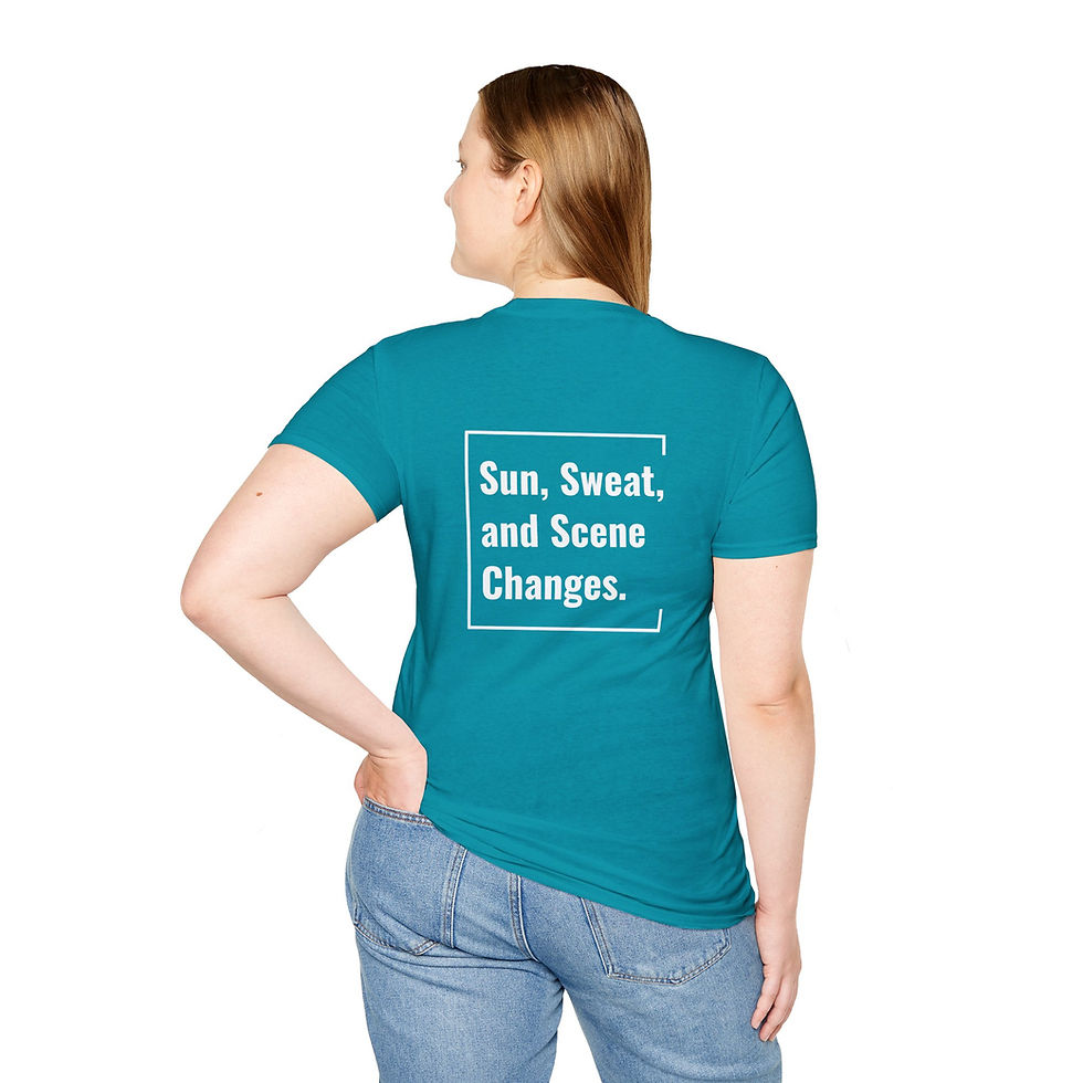 Thumbnail: Unisex T-Shirt | Sun, Sweat, and Scene Changes(White Lettering)