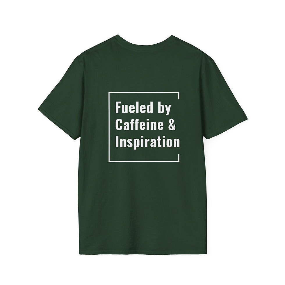 Thumbnail: Unisex T-Shirt | Fueled by Caffeine & Inspiration (White Lettering)