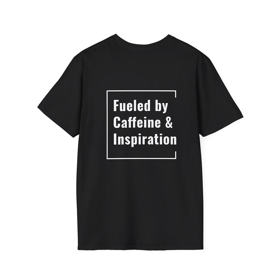 Thumbnail: Unisex T-Shirt | Fueled by Caffeine & Inspiration (White Lettering)
