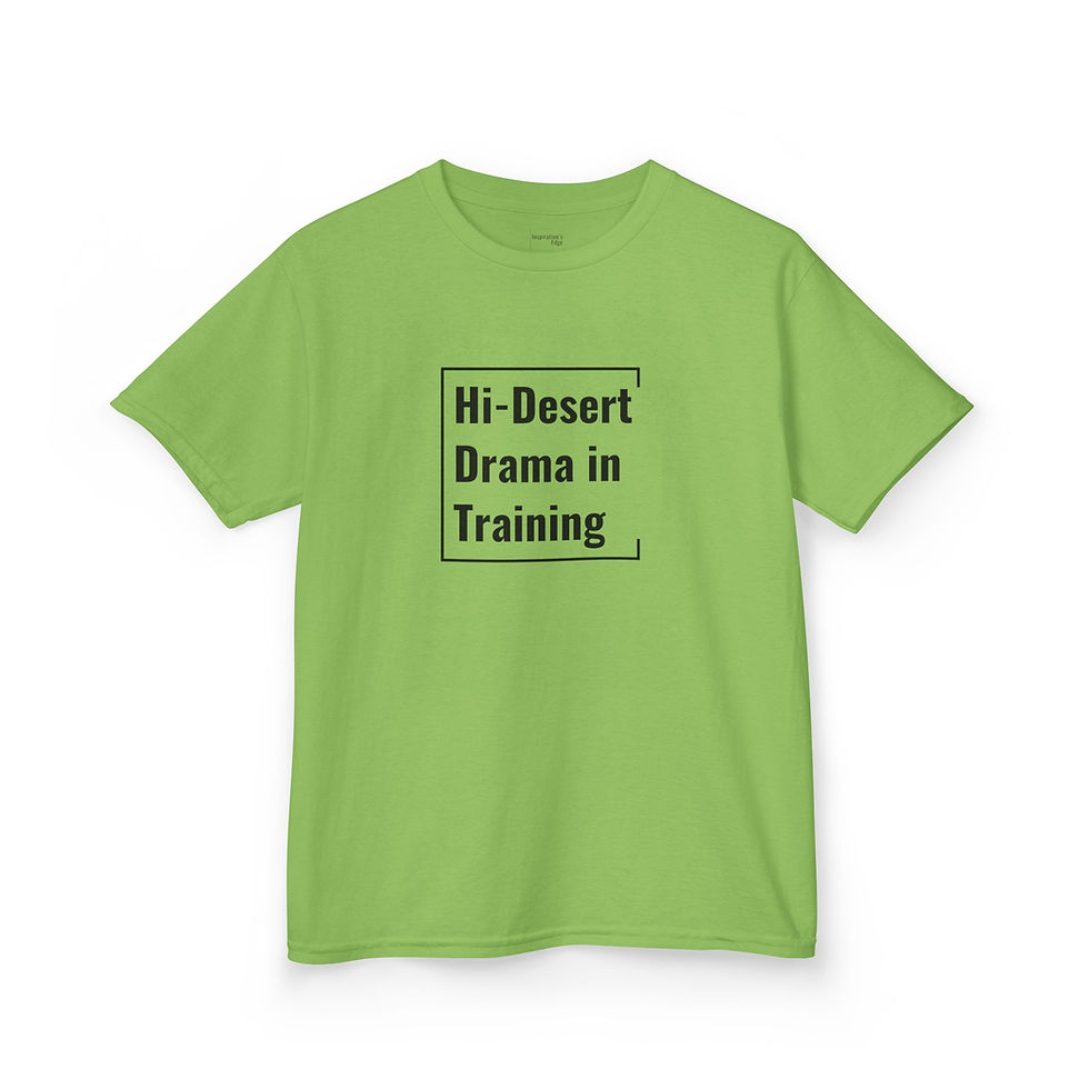 Thumbnail: Kids Tee | Hi-Desert Drama in Training (Black Lettering)