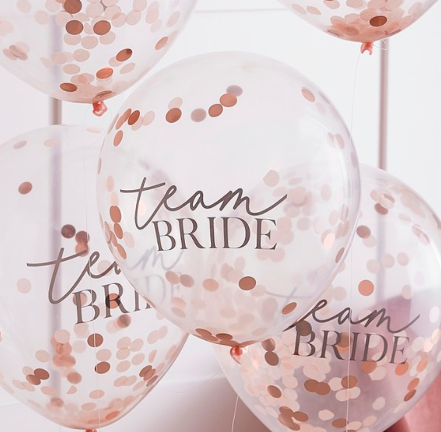 Miniaturbild: 'Team Bride' Ballone gefüllt mit Konfetti