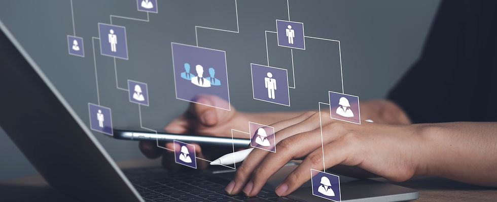 Business hierarchy  company structure concept Business process plan and workflow automatio