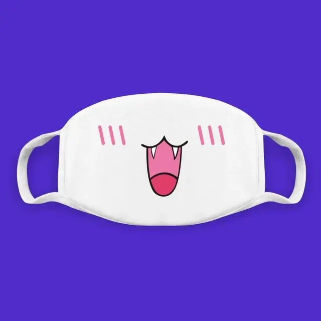 Thumbnail: Cotton Kawaii Funny Anime Expression Mouth Face Mask Smile Breathable Masks