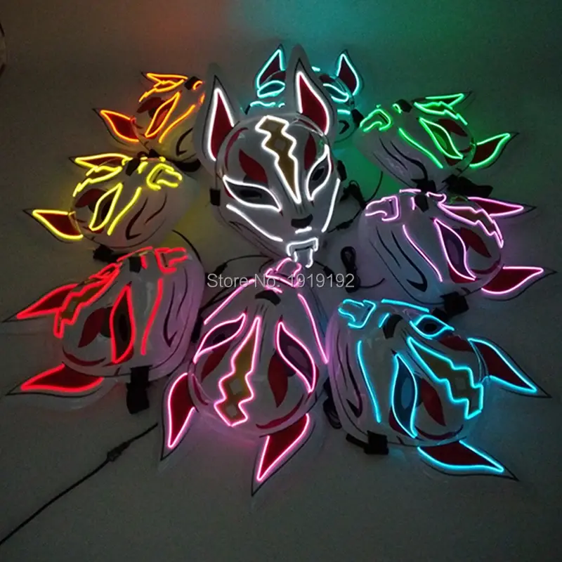 Thumbnail: LED Luminous Fox Mask  Masquerade Masks, EL Neon, Mascara, Anime Cosplay,