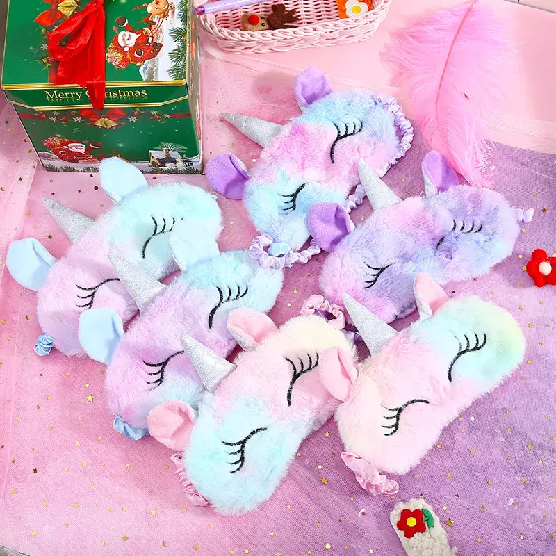 Plush Anime Rainbow Unicorn Sleep Mask