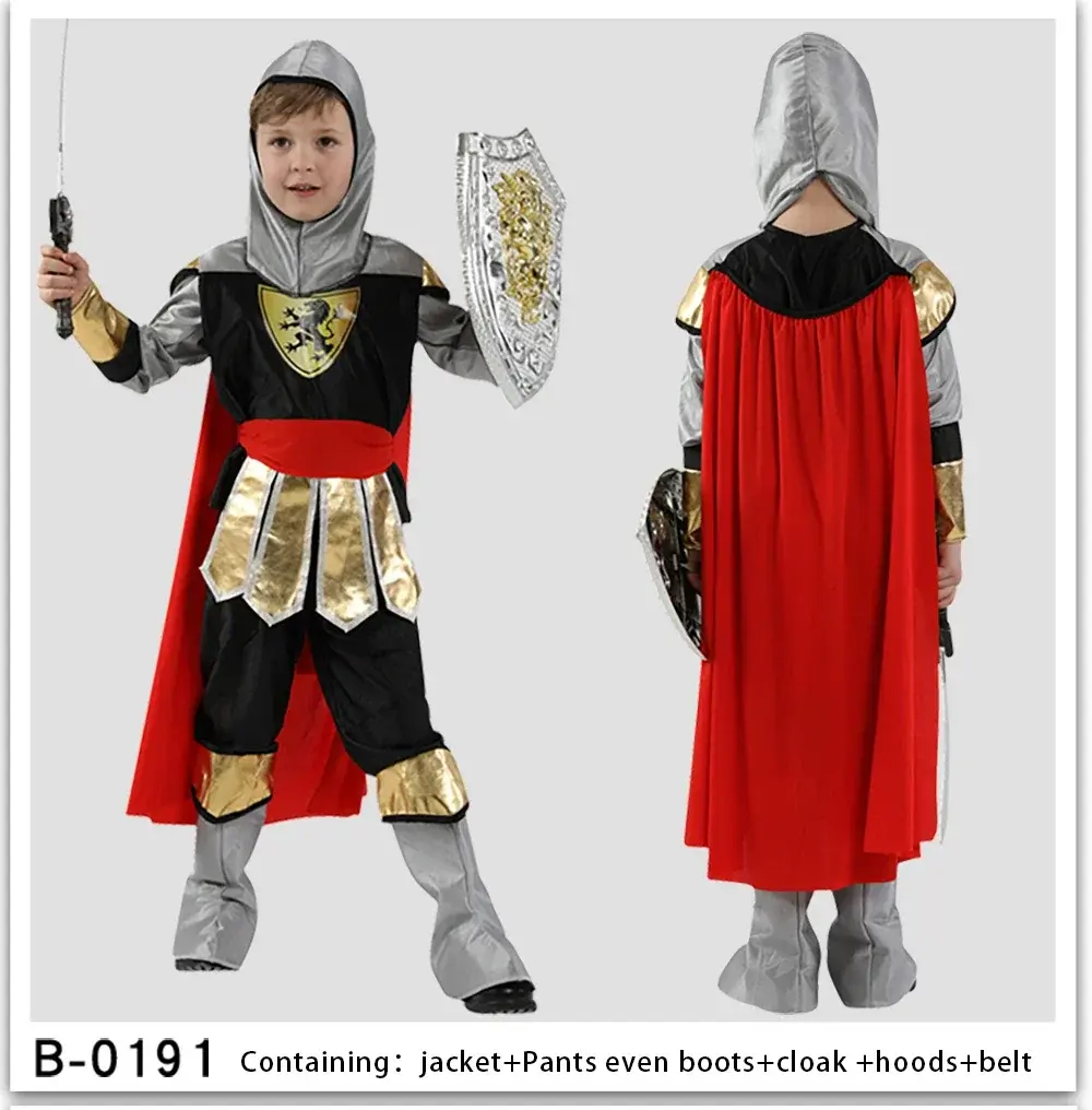 Kids Roman Knight Warrior Role Playing Costumes Soldier Gladiator
