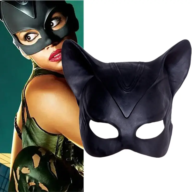 Sexy Cat Woman Latex Mask Superhero Movie Cosplay Costume Halloween Party Masks