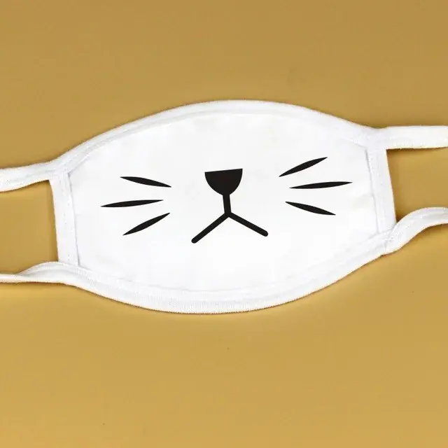 Thumbnail: Cotton Kawaii Funny Anime Expression Mouth Face Mask Smile Breathable Masks