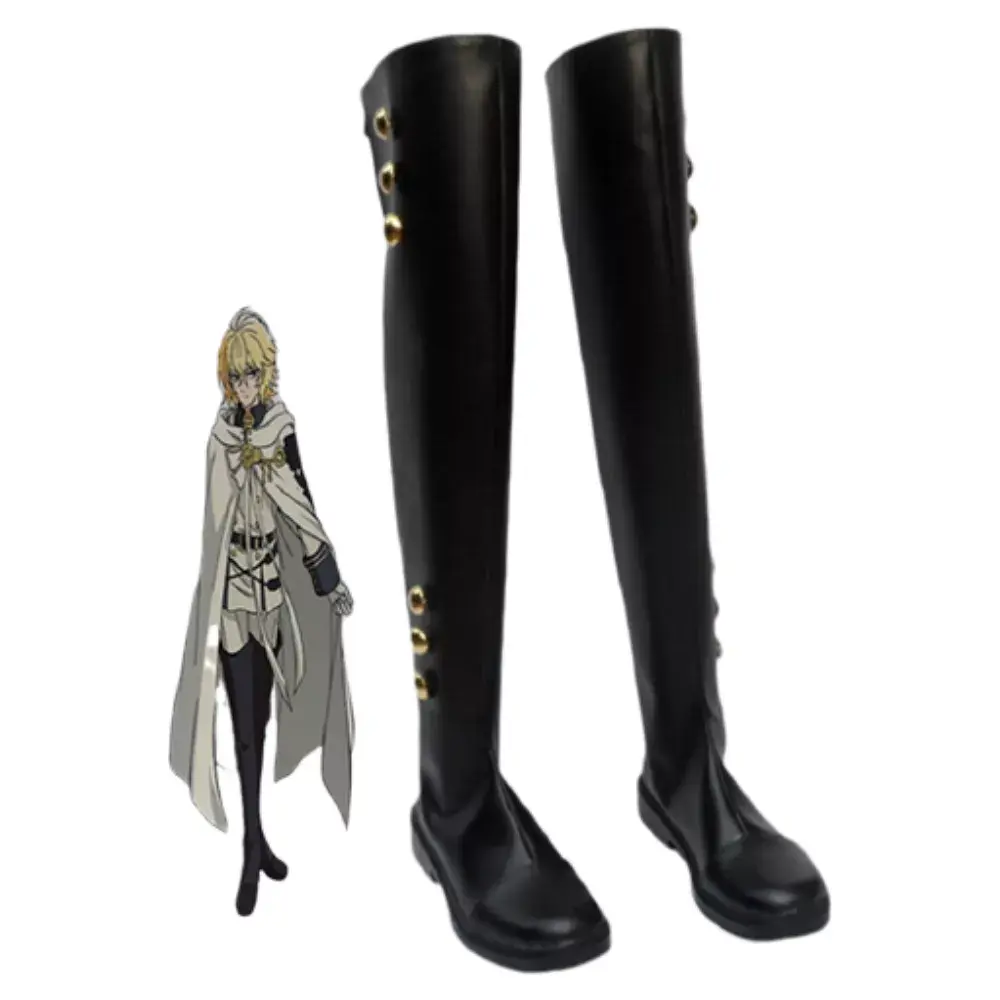 SBluuCosplay Seraph of the End Mikaela Hyakuya Boots Military Ferid Bathory
