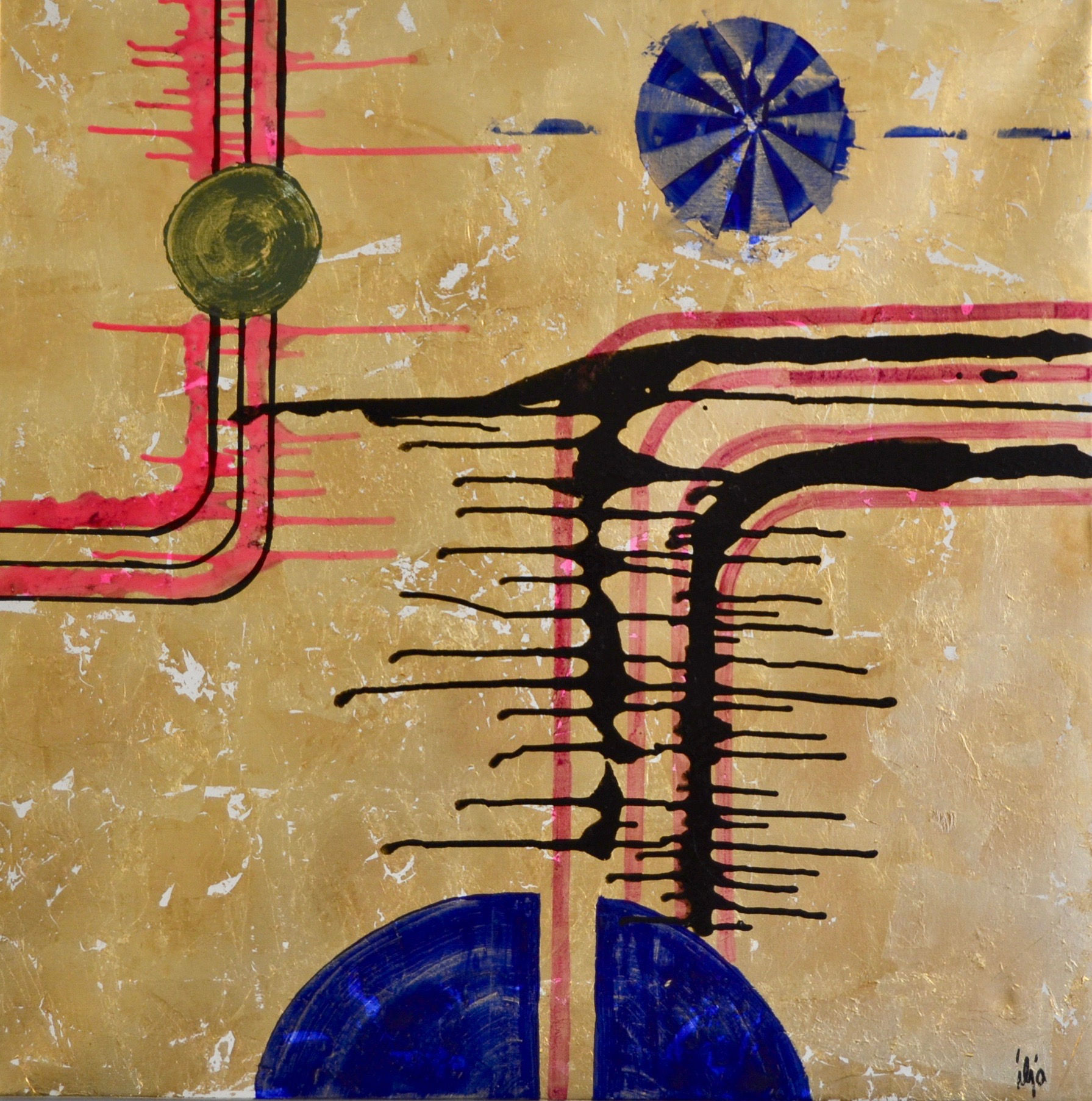 "The Golden Times" -  92 x 92 x 2 cm (Sold)