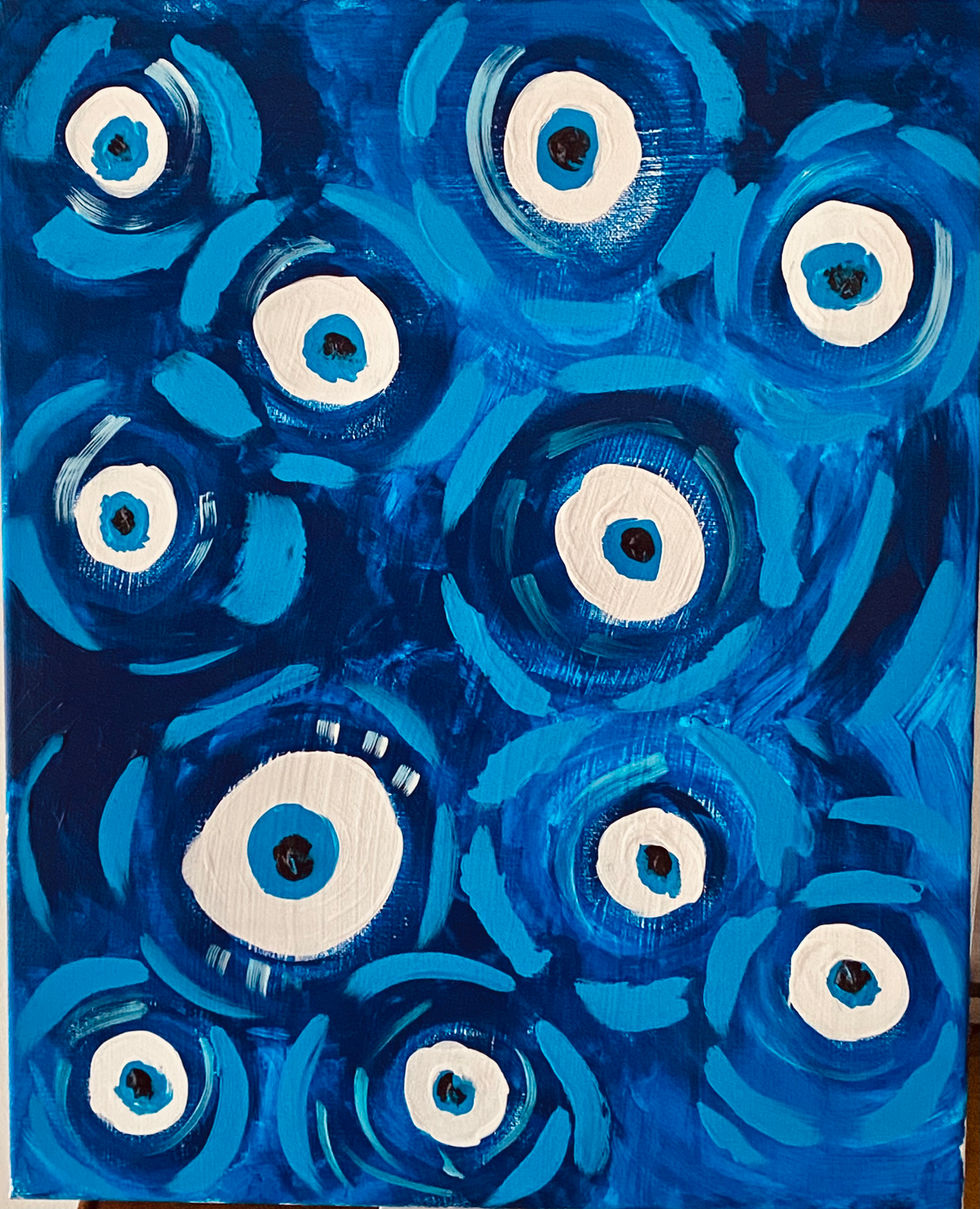 Various sizes of the blue Mediterranean evil eyes