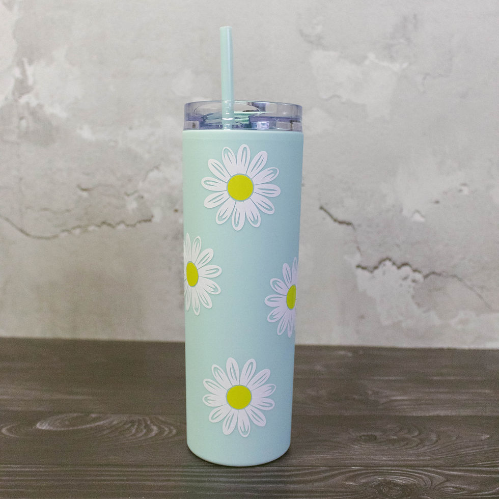 Termo Skinny con diseño de Flores Coloridas