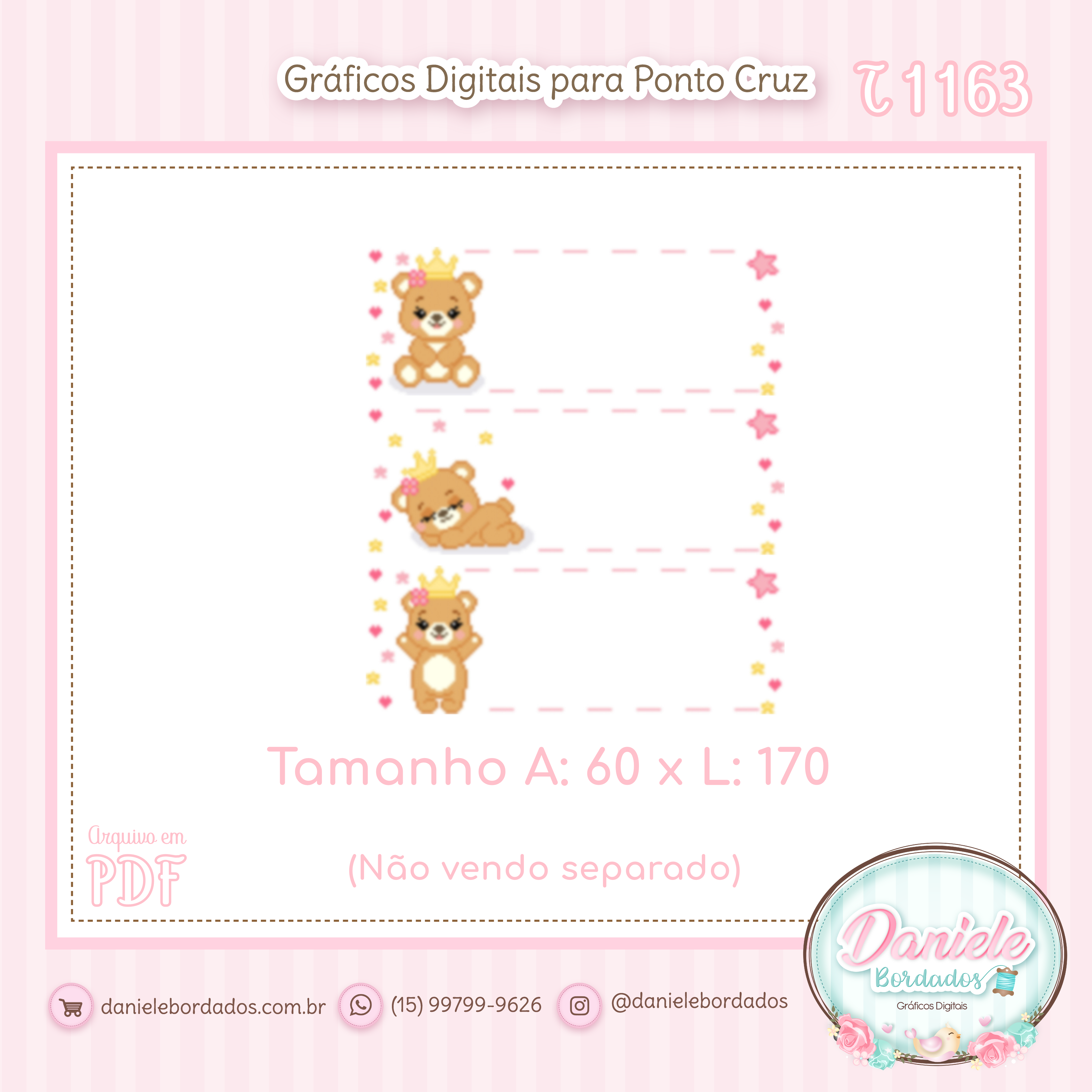 T 1163 Trio Ursinha Baby Queen