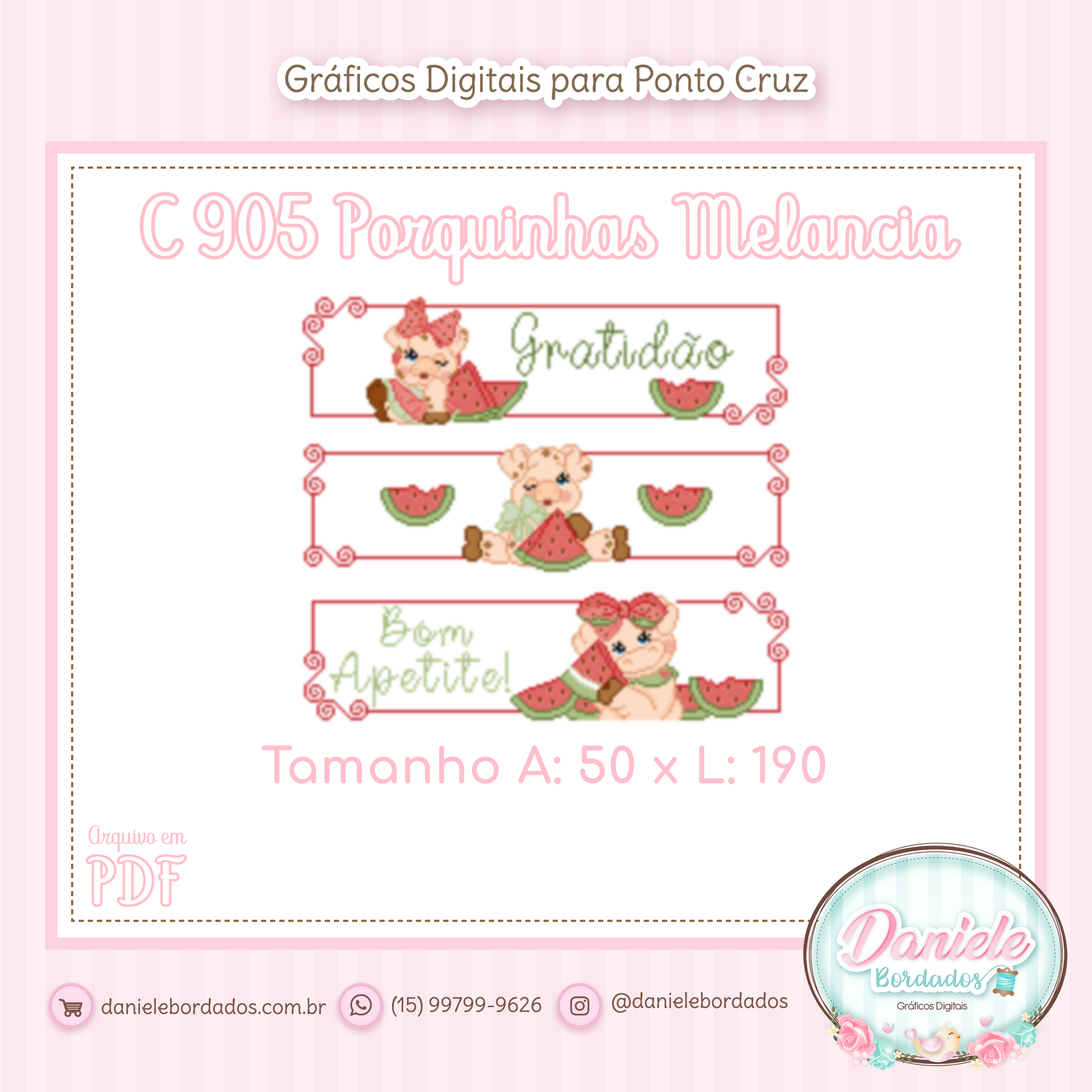 T 905 - Trio Porquinhas Melancia