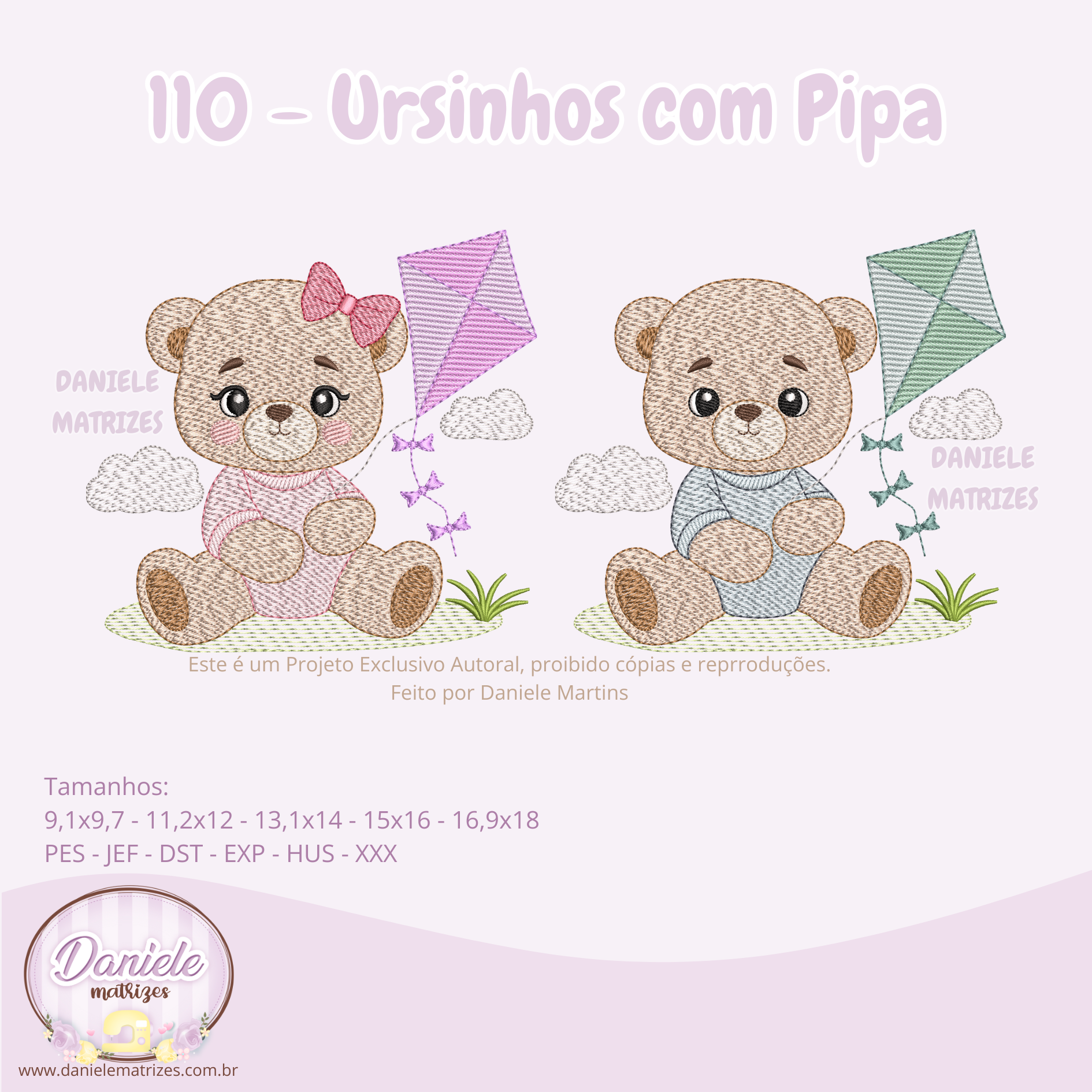 DM 110 - Ursinhos Com Pipa