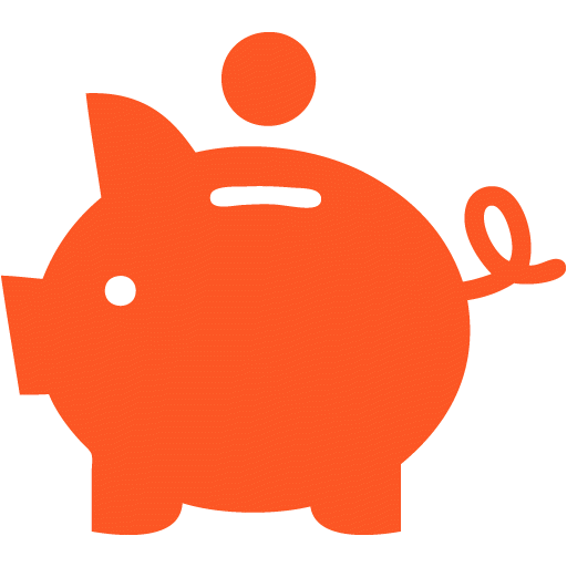 orange piggy bank