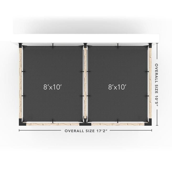 Thumbnail: Double Wall Mount Pergola Kit with 2 SHADE SAILS for 4x4 Wood Posts