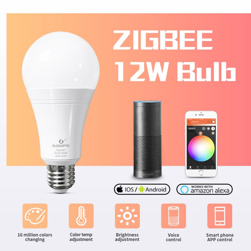 縮圖：GLEDOPTP GL-B-008P 12W ZigBee3.0 E27 LED 智能燈泡