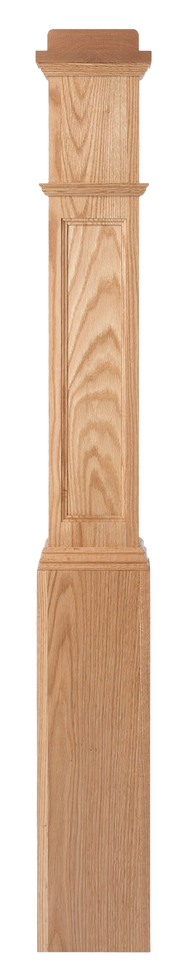 Light oak wood newel post