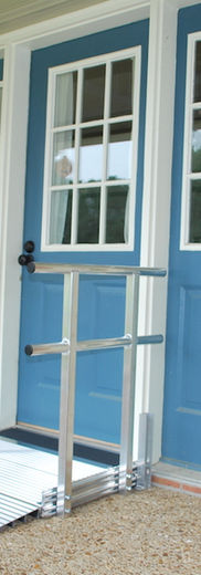 Accessible home entrance ramp for independent living.