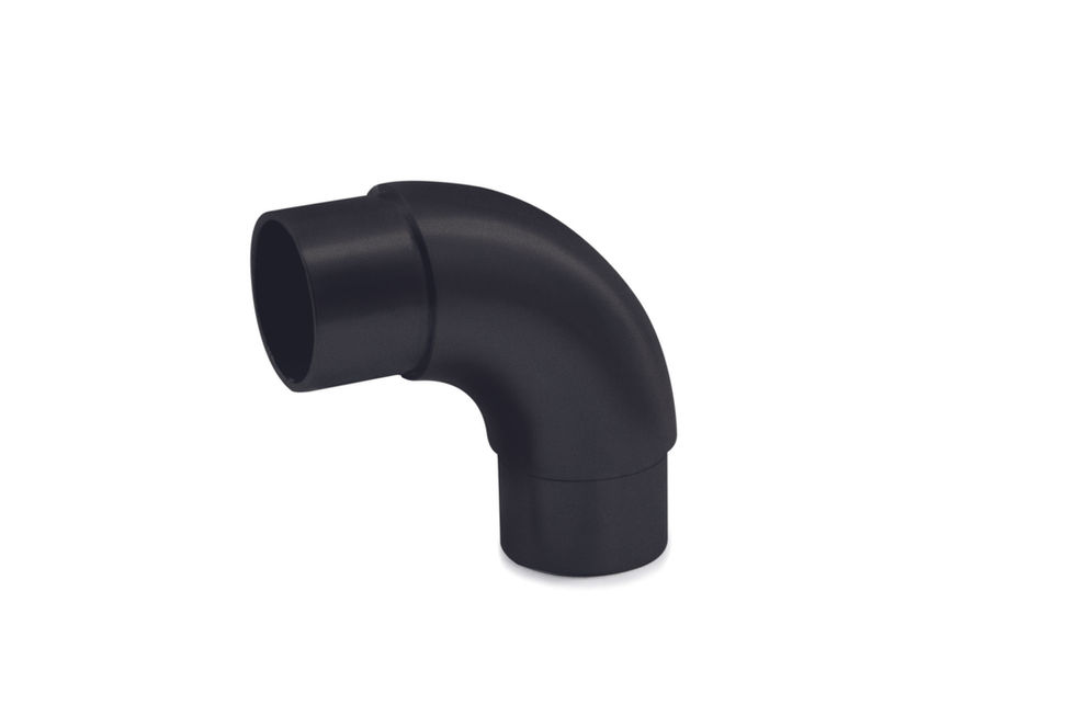 Black 90-degree elbow fitting for handrail