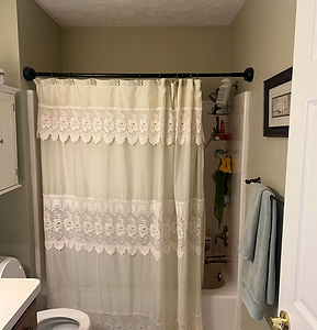 Modern bathroom with a walk in shower one day install.