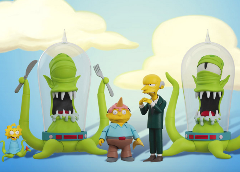 Super7's Simpsons Montgomery Burns, Kang, Kodos, Ralph Wiggum