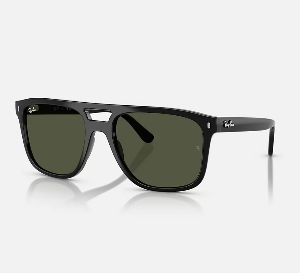 Miniatura: Ray-Ban RB2213 901/31 con montatura nera lucida e lenti G-15 verdi.