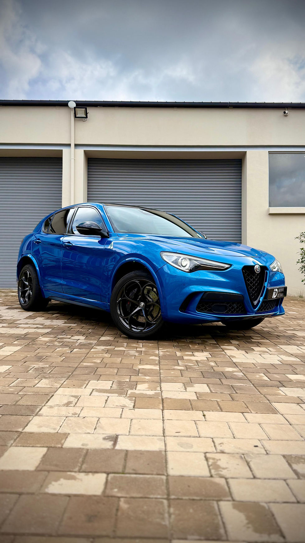 Blue car after professional car detailing