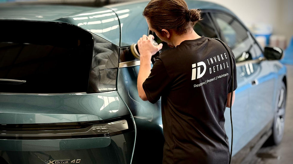 Professional paint correction for BMW vehicle detailing
