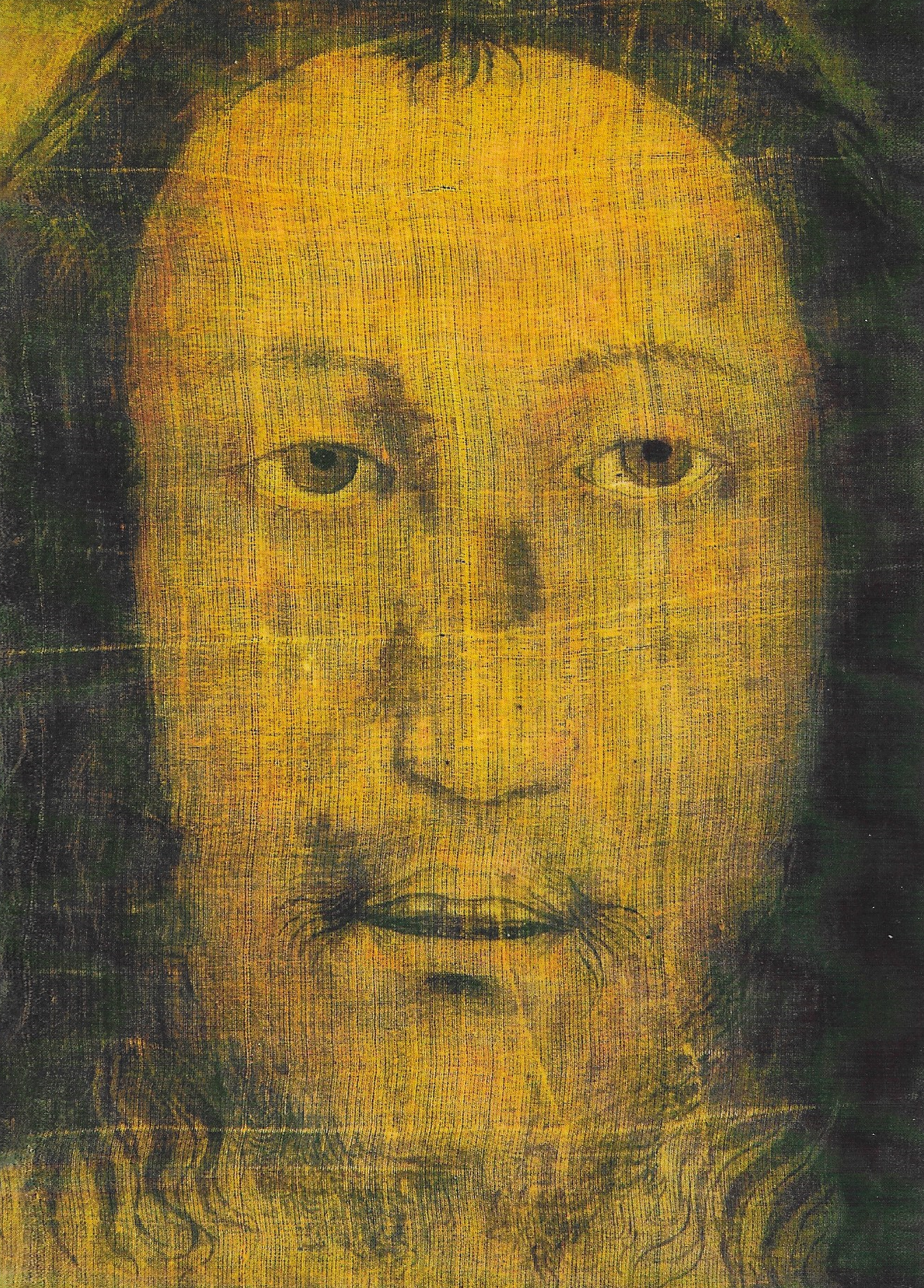 Holy Face of Jesus Image. This is the actual dimensions of the Holy Face relic.