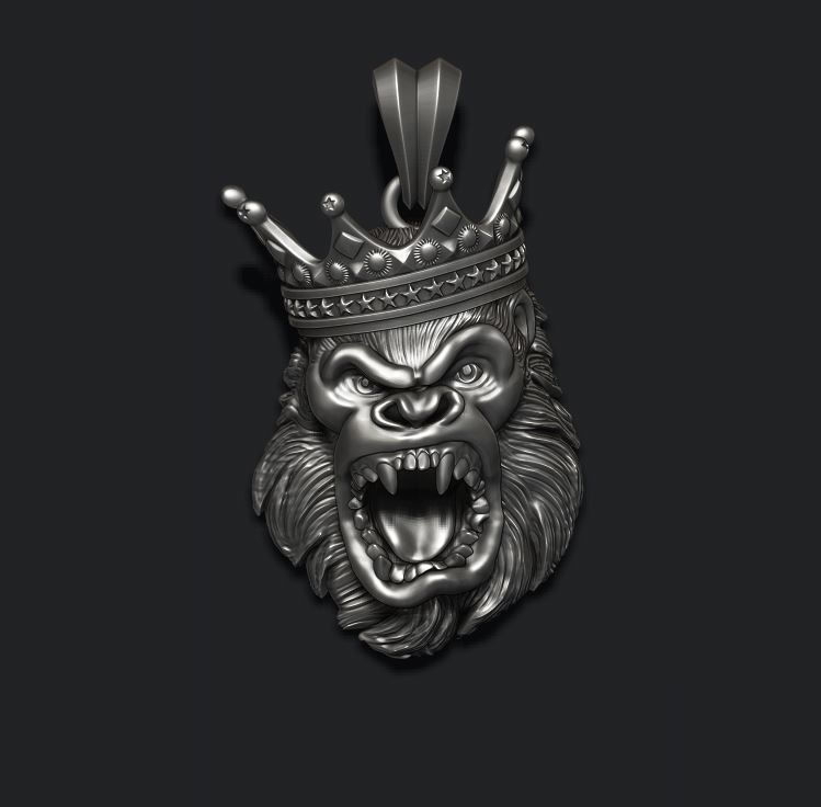 Thumbnail: King Gorilla with Crown Pendant
