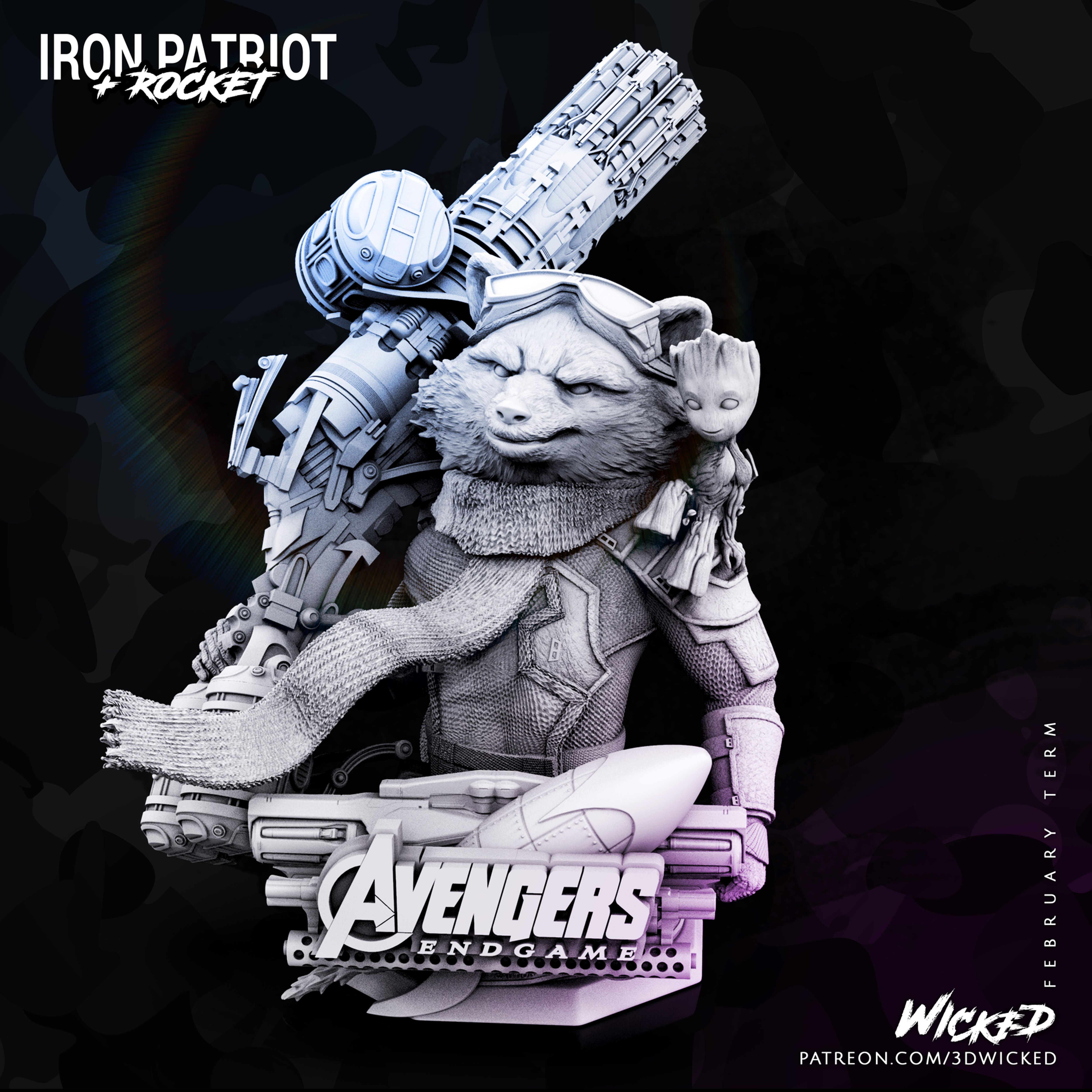 Marvel Avengers Endgame: Rocket Racoon Bust